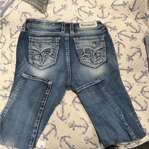 Rock Revival Blue Jeans with Orange Accents